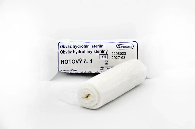 Obväz hydrofilný sterilný hotový č.4